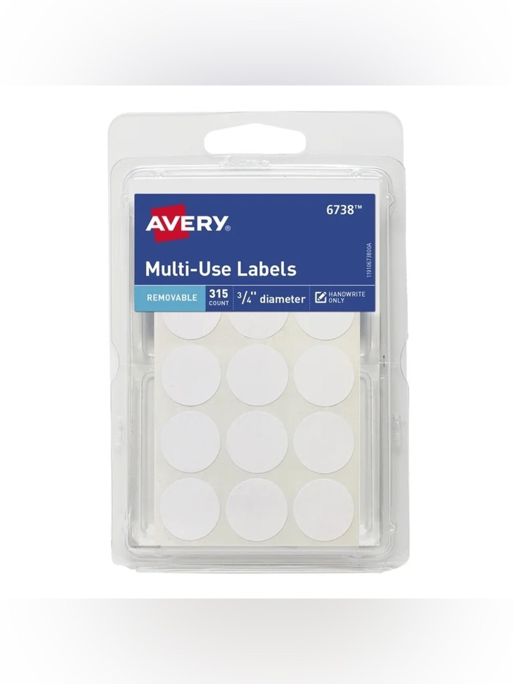 ❤️‍🔥 $1 SALE ! 10/$10 ! Avery Blue & White Multi-Use Removable Labels 3/4"